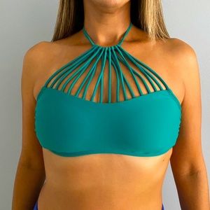 Turquoise Halter Bikini Top